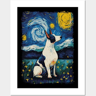 Bull Terrier Starry Night Posters and Art